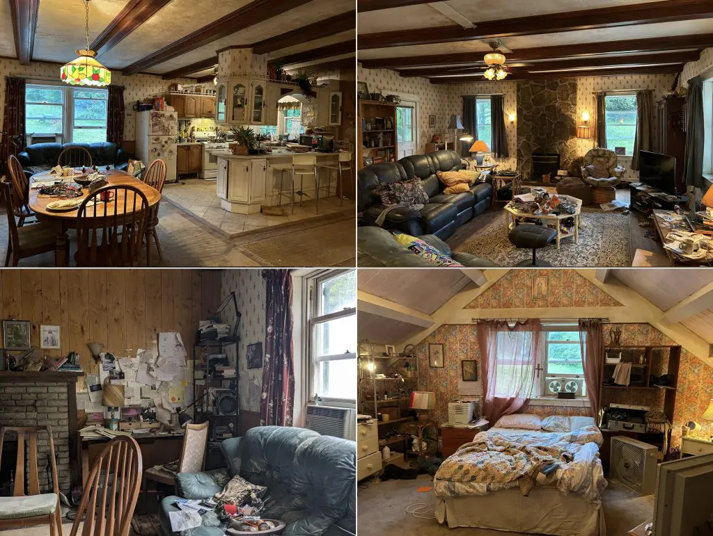 Interiors of Teddy's house in Bugonia