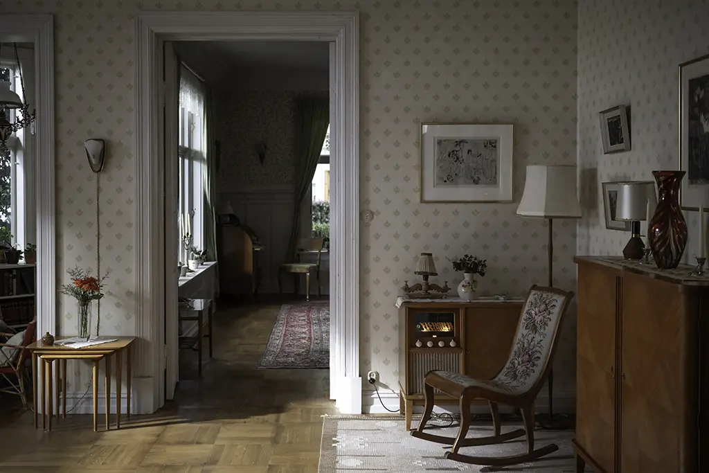 sentimental value house The living room in the 1950s