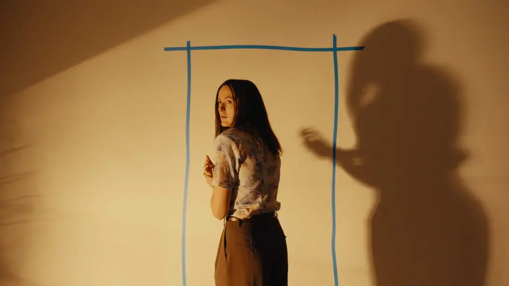 backrooms interiors and furniture blue tape portal