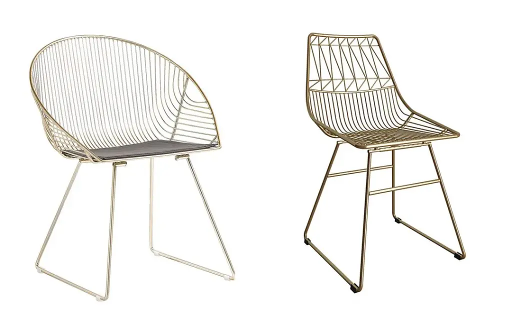 Gold metal chairs inspiration from Emily in Paris