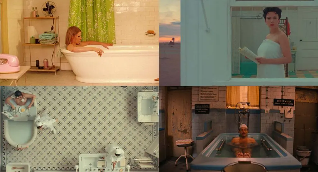 Taking a bath Wes Anderson style