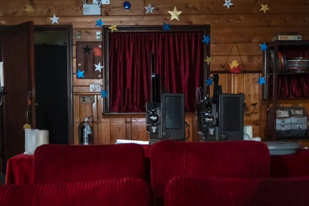 Cinema room in Teenage Sex and Death at Camp Miasma