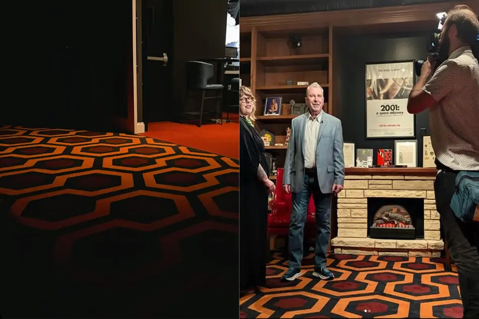 Hicks Hexagon, printed nylon, wall-to-wall carpet at the Nightight cinema in Akron, USA