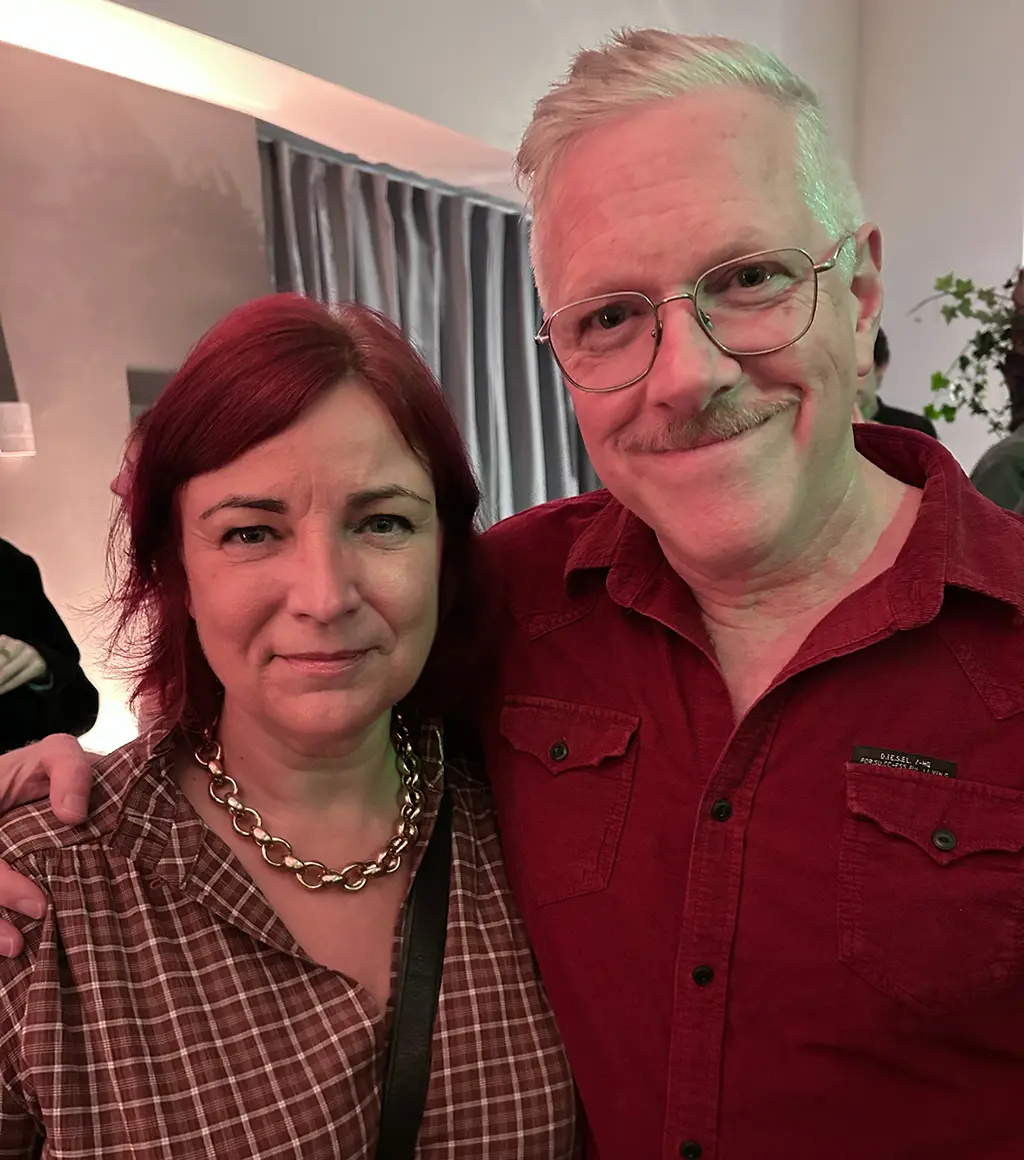 Film and Furniture founder Paula Benson with Nelson Lowry, production designer of Wildwood. Photo by six-time Oscar-nominated cinematographer Caleb Deschanel.