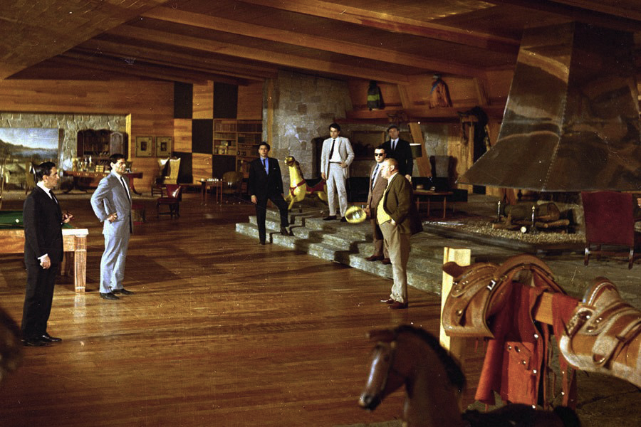 Goldfinger Rumpus Room designed by Ken Adam Bond film sets