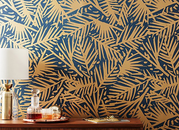 c2b hygge-and-west-gold-palm-leaf-wallpaper