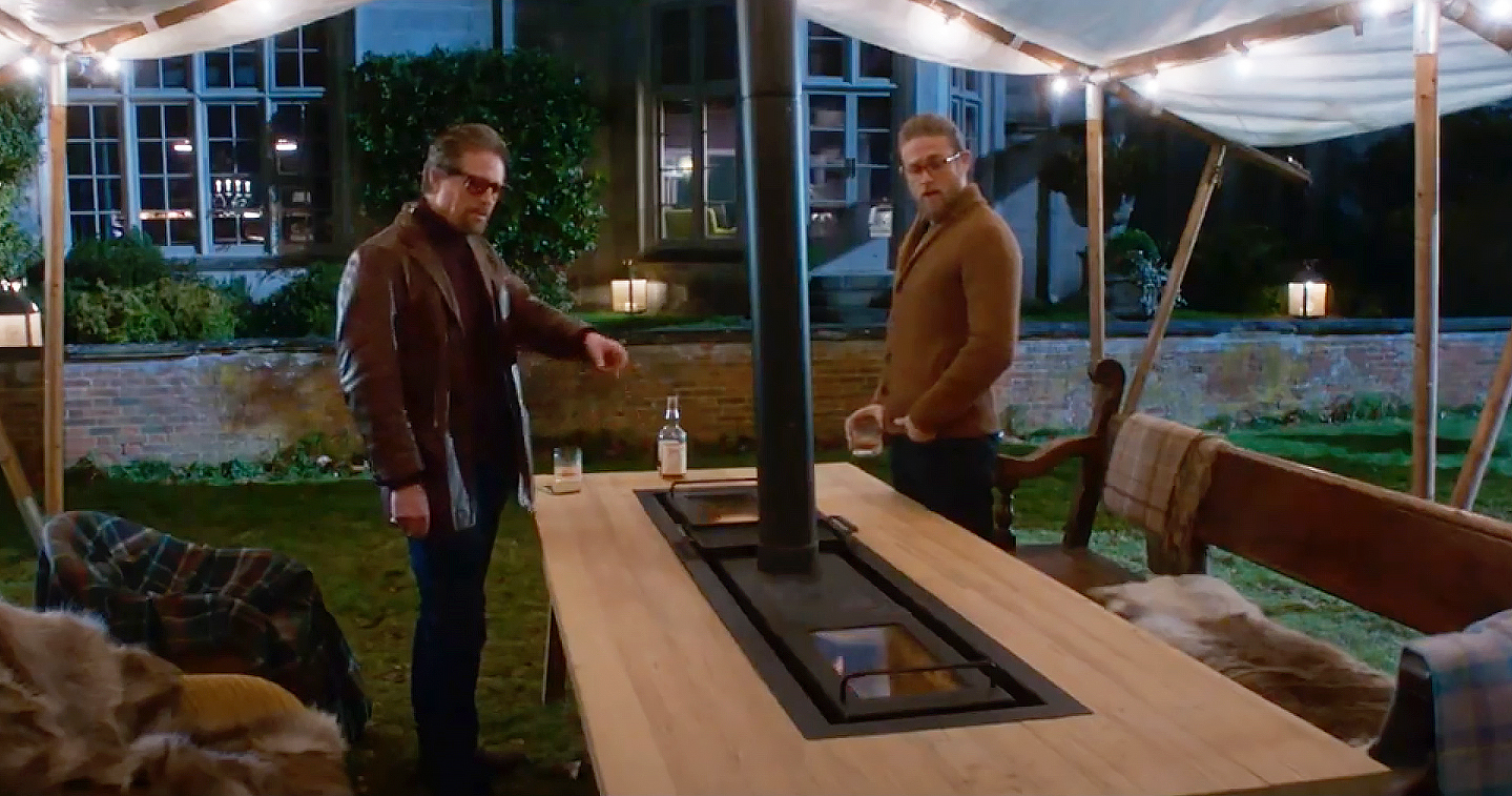 The outdoor BBQ grill table in The Gentlemen - Film and Furniture