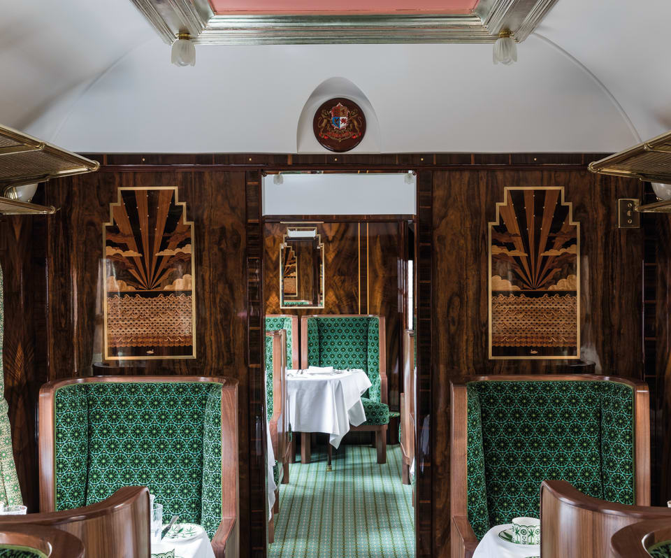 wes anderson's train carriage design for belmond trains