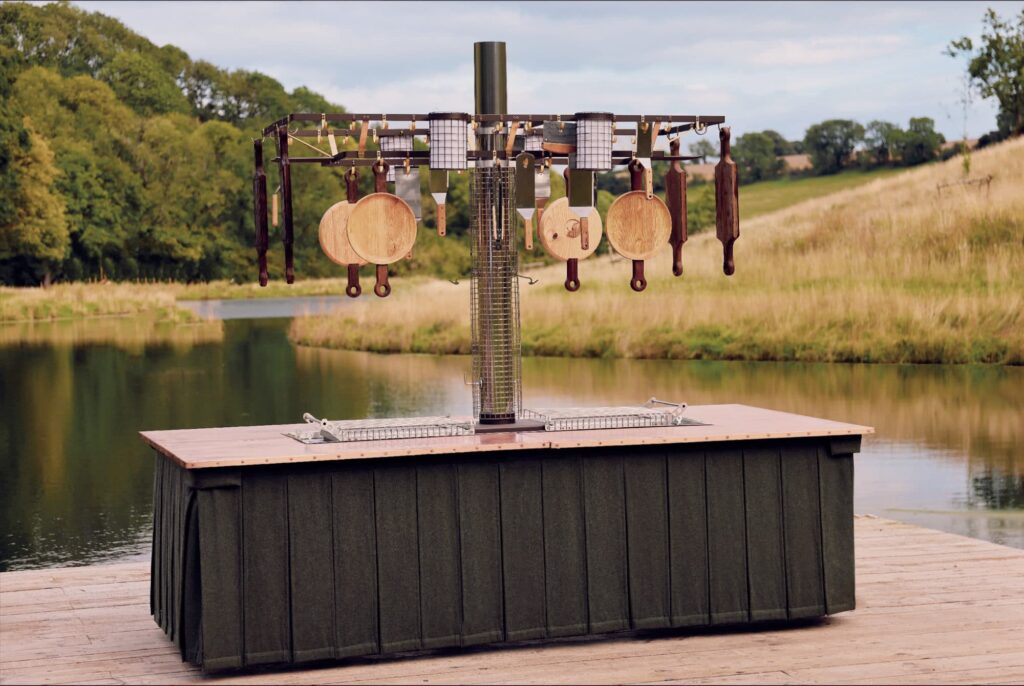 The Gentlemen' outdoor grill table is now available for your