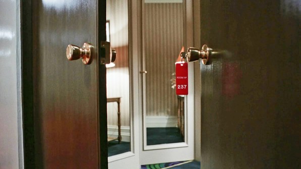 The doorway to Room 237 in The Shining