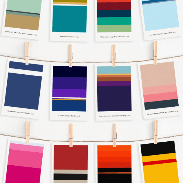 movie palette prints postcards