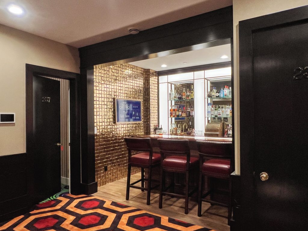 The Gold Room bar sits off the entrance lobby