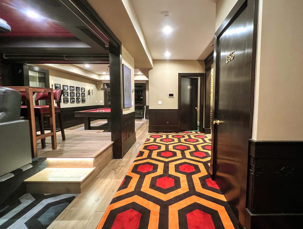 The Overlook Hotel corridor has been recreated in the basement