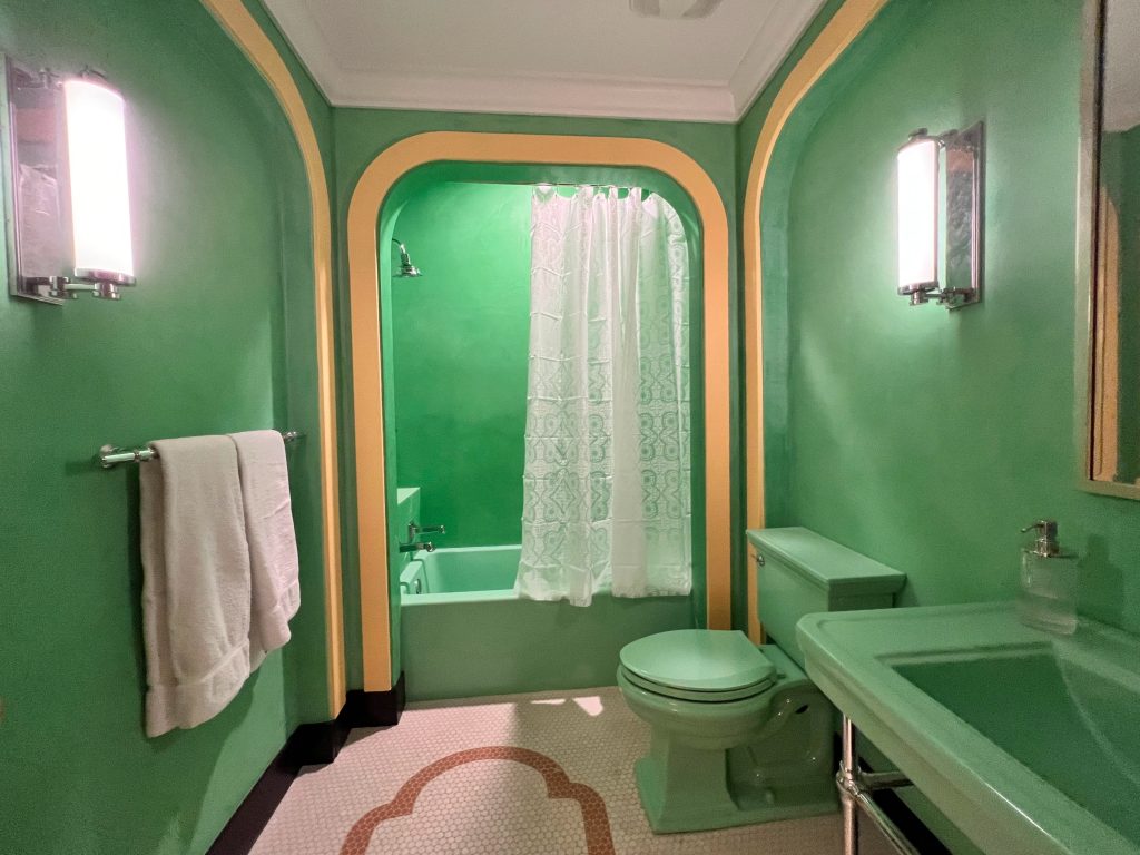 A replica of the green bathroom in The Shining's Overlook Hotel