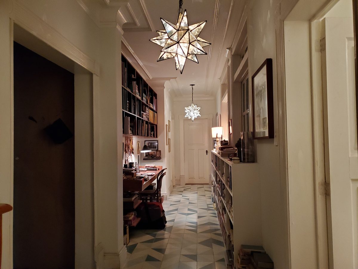 Star shaped pendant light, Moravian influenced lighting, with glass ...