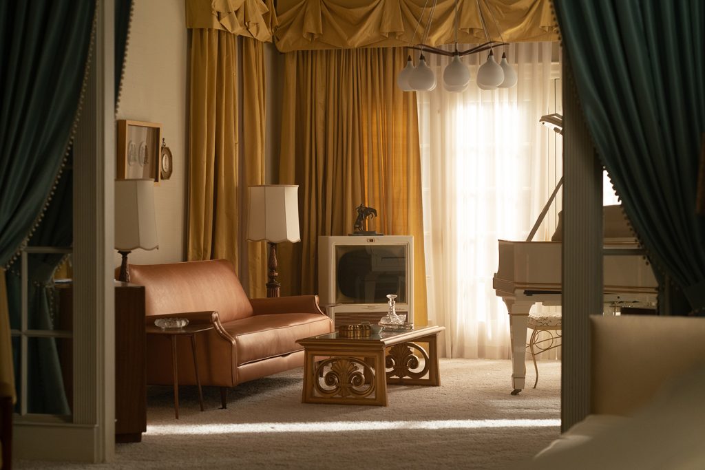 The living room of Graceland recreated for Priscilla