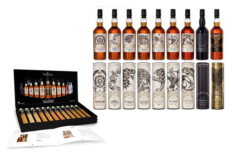 game of thrones whisky 9 bottles plus tasting set