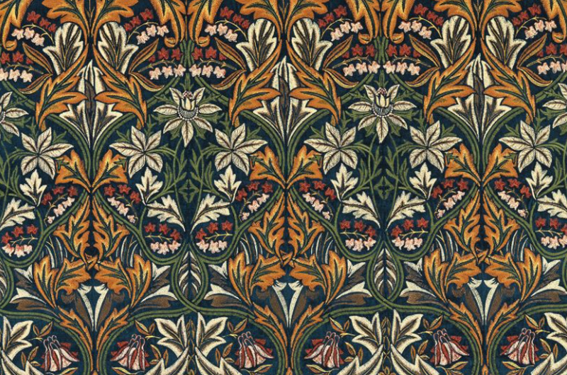 morris and co bluebell emroidery fabric