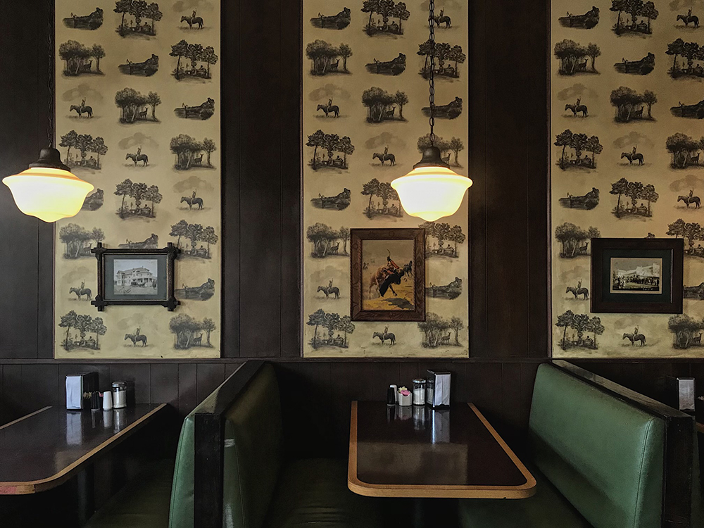 The Lowdown production design Custom designed wallpaper for Sweet Emily's